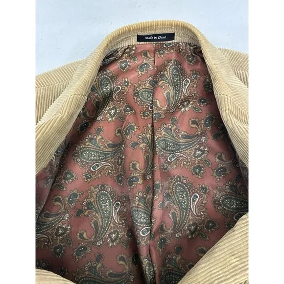 Lauren Ralph Lauren Mens 46R Corduroy Sport Coat Brown Jacket Blazer